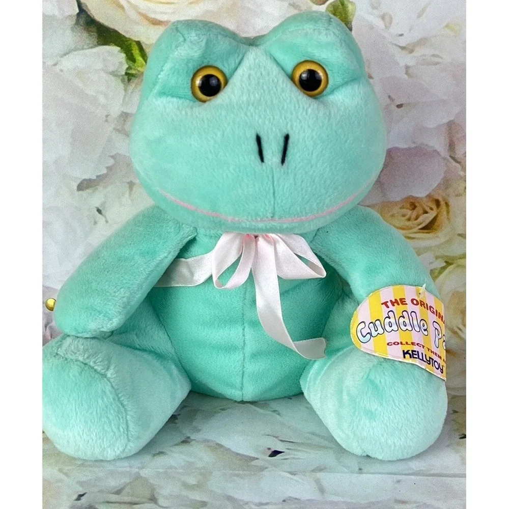 Mint Green Frog Plush Stuffed Animal Cuddle Pals Beanpals Kellytoy Toy Vintage